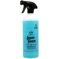 Blue Peaty's LoamFoam Cleaner in 1-litre spray bottle with black nozzle and crown logo.