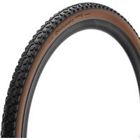 Pirelli Cinturato Gravel M Classic Tyre, 700 x 40, black tread with tan sidewalls, knobby pattern for off-road cycling.