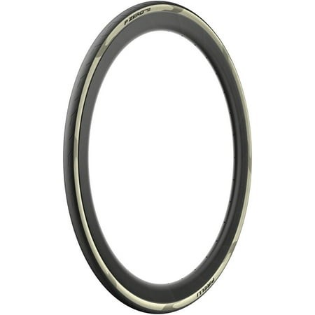 Pirelli P Zero Race RS tyre in black with a retro tan sidewall, featuring a sleek, smooth tread design and a size of 700 x 28, ideal for high-performance cycling.