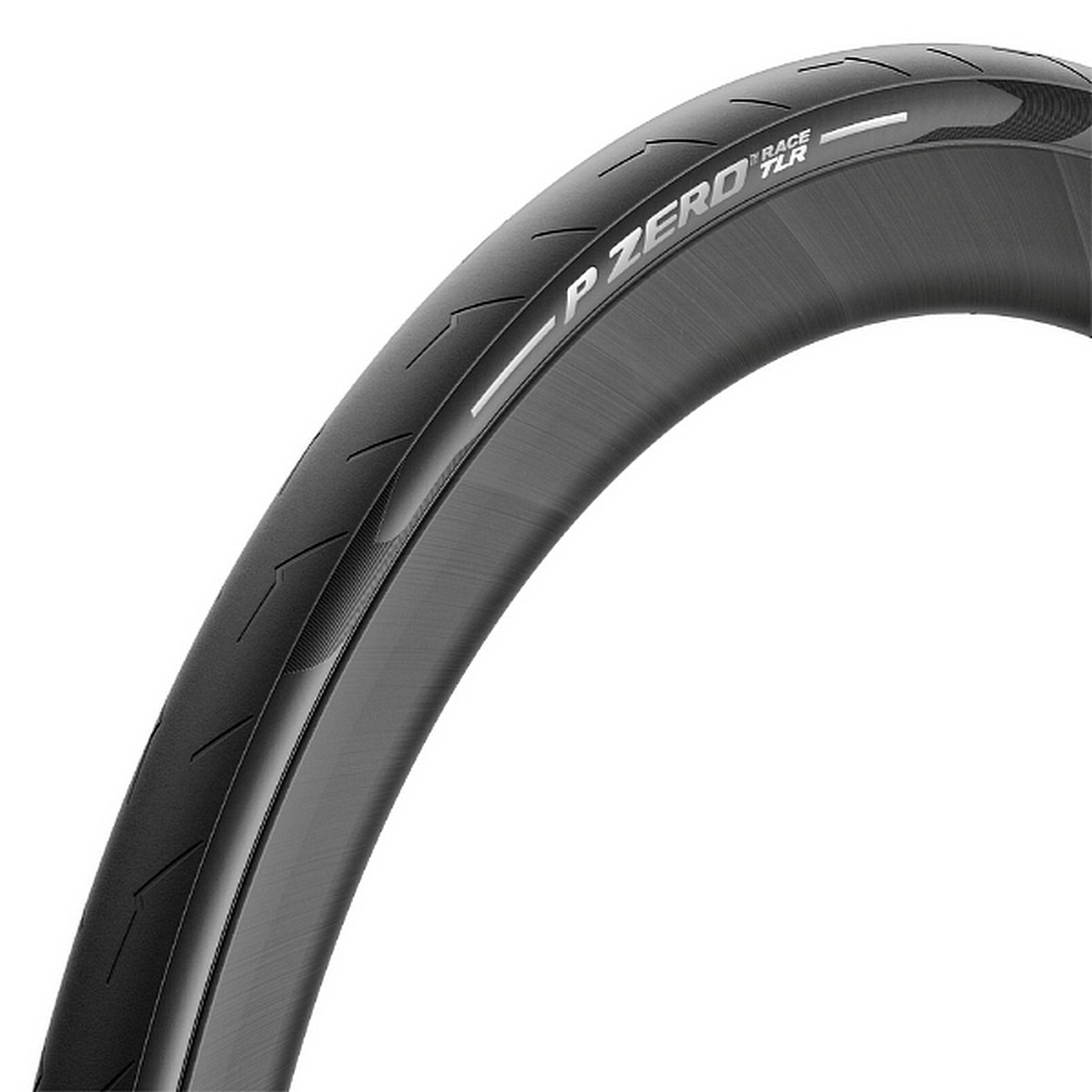 Black Pirelli P Zero Race TLR tyre, 700 x 40 size, featuring a sleek tread pattern and white branding, designed for high-performance cycling.