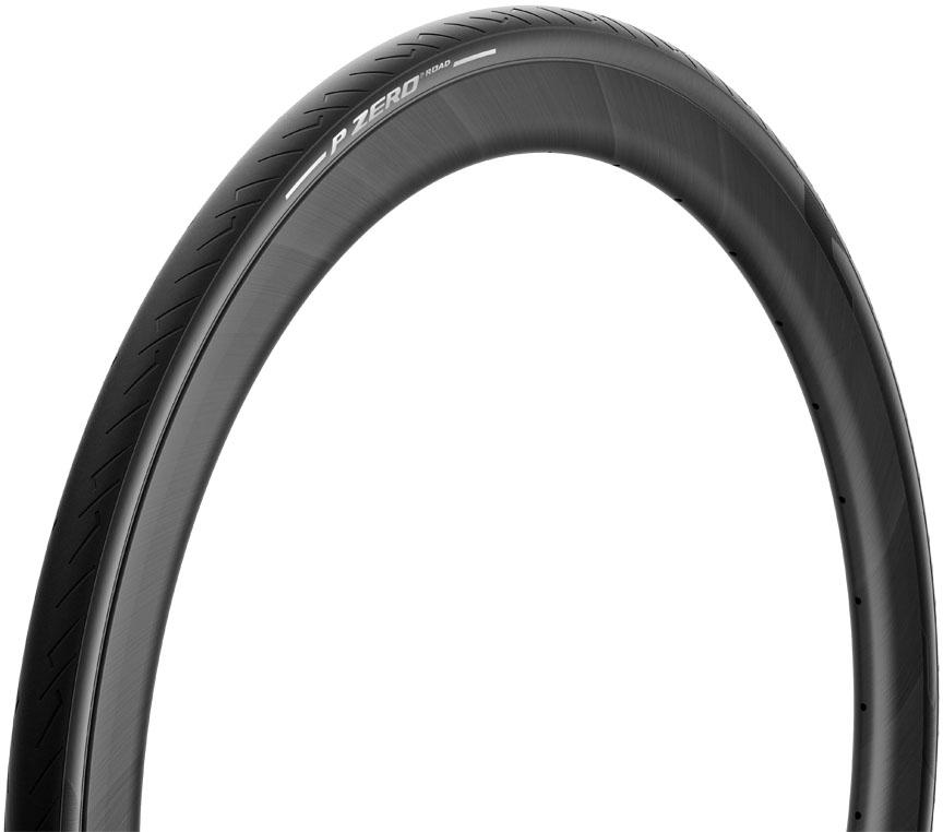 Black Pirelli P Zero road tyre, size 700 x 32, featuring a smooth tread pattern and a sleek, glossy finish with white branding on the sidewall.