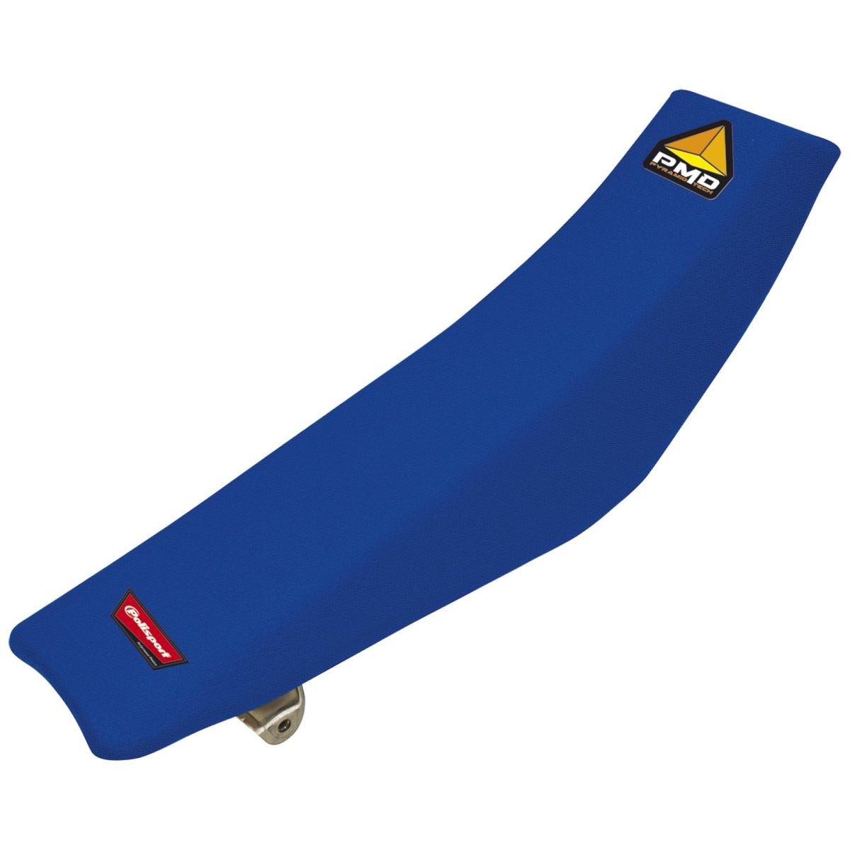 Blue Polisport Complete PMD seat designed for Yamaha YZF250 (2014-18), YZF450 (2014-17), WRF250 (2015-19), and WRF450 (2016-18) with a textured surface and logo.
