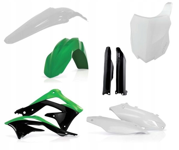 Polisport Plastics Kit for KTM EXC 2008-11 featuring orange and white plastic body parts, including fenders, side panels, and a front number plate.