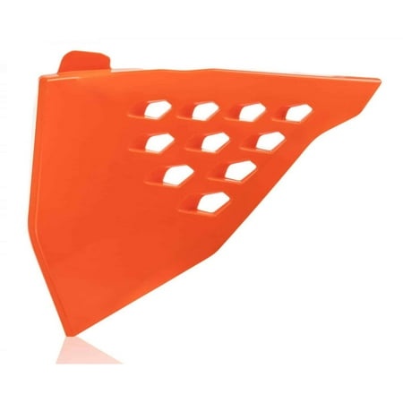 Bright orange plastic vented air box cover with hexagonal cutouts, designed for KTM SX/SX-F/XC/XC-F (2019-22) and EXC/EXC-F/XC-W (2020-23) models.