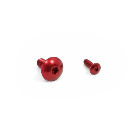 Pro-Bolt Aluminium Rear Brake Reservoir Mount Bolt Kit in vibrant red, featuring two anodized bolts with a smooth finish and hexagonal socket heads for easy installation.