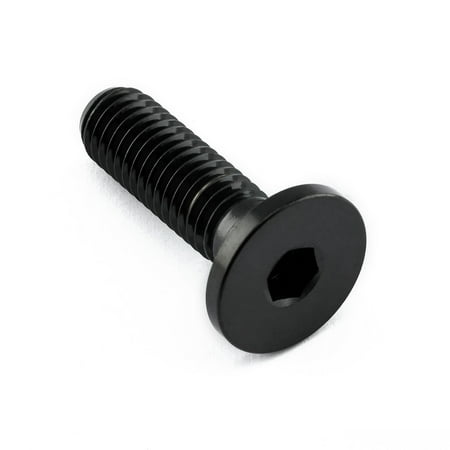Black stainless steel brake disc bolt with a hexagonal socket head, featuring a smooth finish and a sturdy, durable design for enhanced performance.