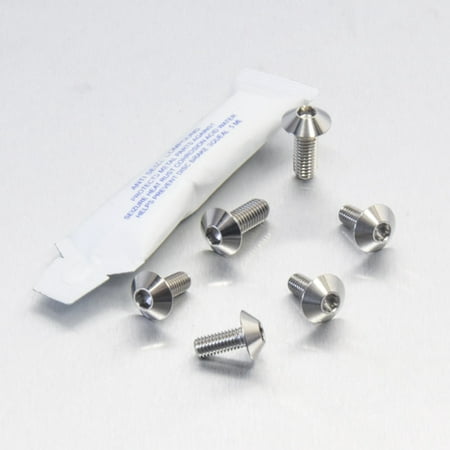 Pro-Bolt stainless steel front and ABS sensor mount bolt kit in silver, featuring six shiny bolts with a conical head and a small packet of adhesive.