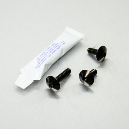 Pro-Bolt stainless steel front and rear ABS sensor mount bolt kit in black, featuring three black screws and a small tube of adhesive.