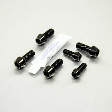 Pro-Bolt stainless steel brake caliper mounting bolt kit in black, featuring six bolts and a small packet of thread locker, designed for front and rear applications.