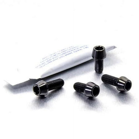 Pro-Bolt stainless steel front brake and clutch reservoir mount bolt kit in black, featuring four sleek bolts with a hexagonal socket head and a smooth finish, packaged with instructions.