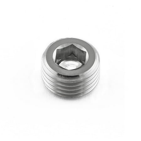 Pro-Bolt stainless steel front caliper pad pin grub screw in silver, featuring a hexagonal socket and ridged edges for secure grip and installation.