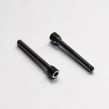 Pro-Bolt stainless steel front caliper pad pin kit in black, featuring two sleek, cylindrical pins with threaded ends for secure installation.