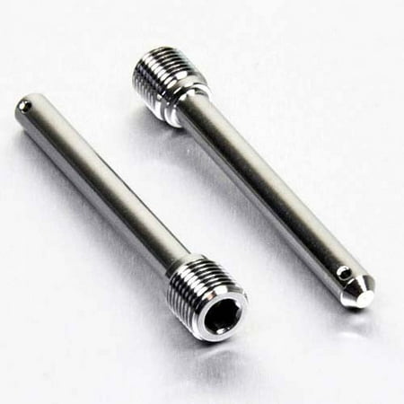 Pro-Bolt Stainless Steel Front Caliper Pad Pin Kit in silver, featuring two sleek, polished pins with threaded ends and a smooth finish for durability and performance.