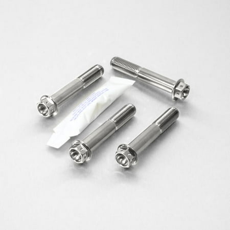 Pro-Bolt stainless steel radial caliper mount bolt kit featuring four silver bolts with hex heads and a small packet of thread locker.