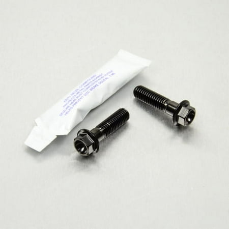 Pro-Bolt stainless steel rear brake caliper mounting bolt kit in black, featuring two black bolts with hex heads and a small packet of thread lock adhesive.