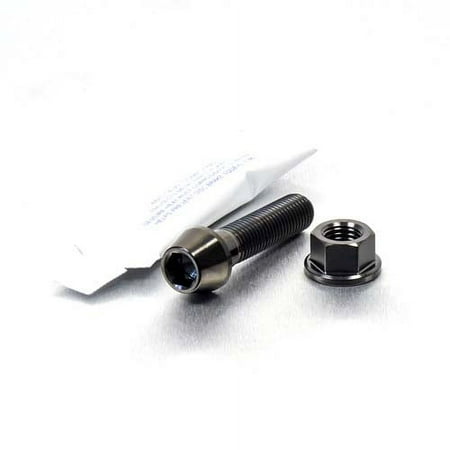 Pro-Bolt stainless steel rear brake lever pivot bolt kit featuring a black bolt with a hexagonal head and a matching black nut, set against a light gray background.