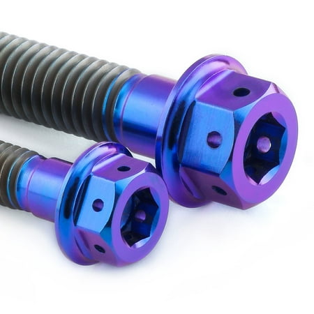 Pro-Bolt stainless steel rear brake reservoir and master cylinder bolt kit featuring vibrant purple anodized finish, hexagonal heads, and ribbed shafts for secure grip.