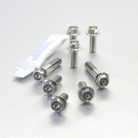 Pro-Bolt stainless steel rear pannier mount bolt kit in silver, featuring various bolts with hex heads and washers, accompanied by a small packet of thread-locking adhesive.