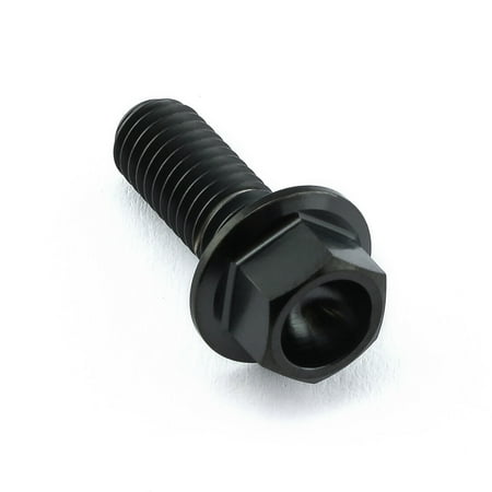 Black titanium ABS mount bolt with a hexagonal head and threaded shaft, designed for durability and lightweight performance.