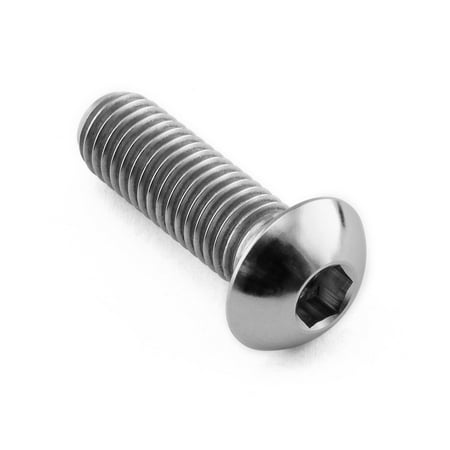 Silver titanium brake disc bolt featuring a hexagonal socket head and a smooth, polished finish, designed for durability and lightweight performance.