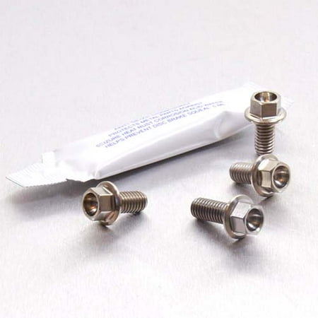 Pro-Bolt Titanium Front & ABS Sensor Mount Bolt Kit featuring four silver titanium bolts with hex heads and a small tube of thread lock adhesive.