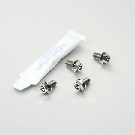 Pro-Bolt Titanium Front & Rear ABS Sensor Mount Bolt Kit in silver, featuring four metallic bolts with a shiny finish and a small packet of thread lock adhesive.