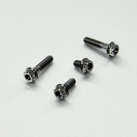 Pro-Bolt Titanium brake and clutch reservoir mount bolt kit in black, featuring four sleek, durable bolts with a polished finish and hexagonal heads for easy installation.