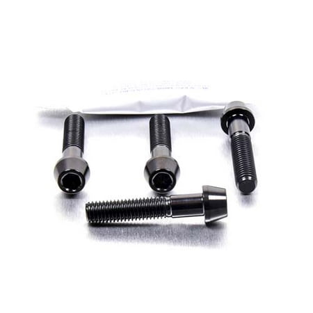 Pro-Bolt Titanium Front Brake Caliper Pinch Bolt Kit featuring four black titanium bolts with hex heads and a sleek finish, designed for durability and performance.