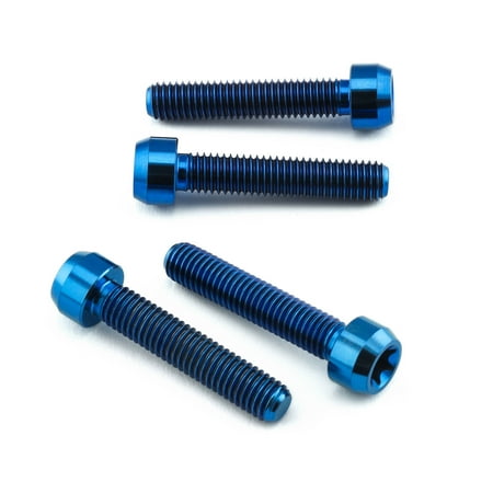 Pro-Bolt Titanium Front Brake Caliper Pinch Bolt Kit featuring four blue, anodized titanium bolts with a sleek finish and distinct hexagonal heads for enhanced grip.