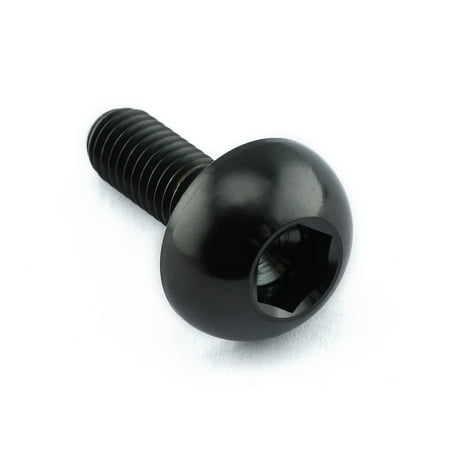 Black titanium front brake disc bolt with a rounded head and hexagonal socket, designed for durability and performance by Pro-Bolt.
