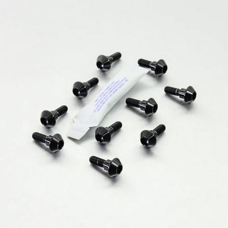 Pro-Bolt Titanium Front Brake Disc Bolt Kit featuring ten black titanium bolts with hex heads, packaged with a small instruction sheet.