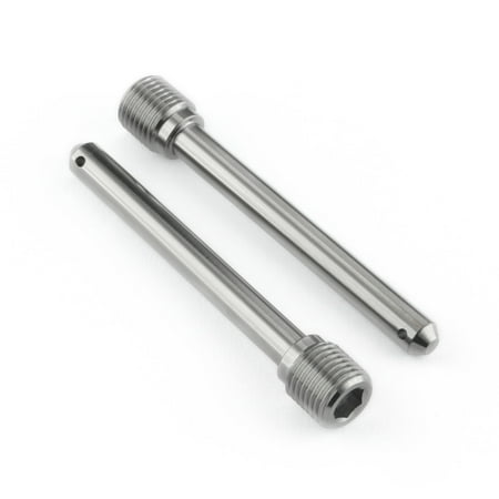 Pro-Bolt Titanium Front Caliper Pin Kit in silver, featuring two sleek, threaded pins with a polished finish and hexagonal ends for secure installation.