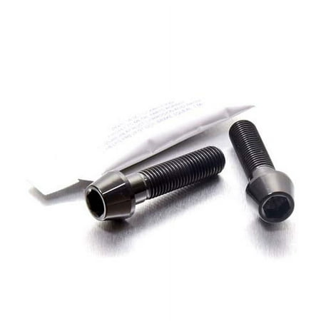 Pro-Bolt Titanium Rear Brake Caliper Pinch Bolt Kit in black, featuring two sleek, hexagonal-headed bolts with a polished finish and detailed threading for secure installation.