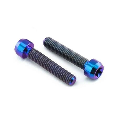 Pro-Bolt Titanium Rear Brake Caliper Pinch Bolt Kit featuring two purple bolts with a shiny finish and hexagonal heads, designed for durability and performance.