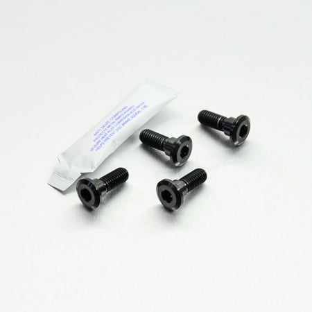 Pro-Bolt Titanium Rear Brake Disc Bolt Kit featuring four black titanium bolts with a hex socket head and a small packet of thread lock adhesive.