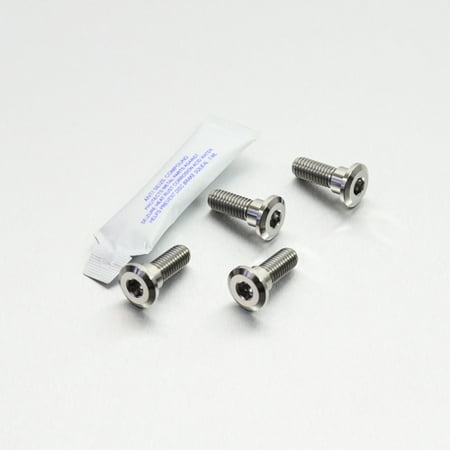 Pro-Bolt Titanium Rear Brake Disc Bolt Kit in silver, featuring four titanium bolts with a polished finish and a packet of thread locker included.