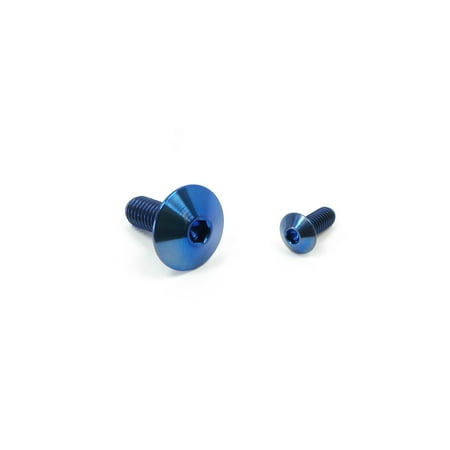Pro-Bolt Titanium Rear Brake Reservoir Mount Bolt Kit in vibrant blue, featuring two bolts with a smooth, polished finish and hexagonal socket heads for easy installation.