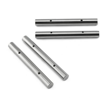 Silver titanium brake caliper pad pins with a smooth finish, featuring two holes for secure attachment, designed for Sumitomo front brake systems.