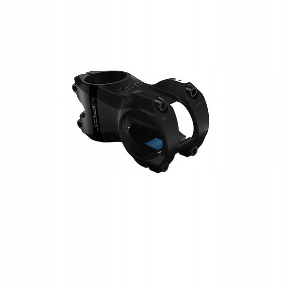 Black PRO PLT Alloy Stem, 50mm length, featuring a sleek design with a matte finish, adjustable clamp, and engraved branding on the side.