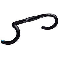 Black PRO Vibe Aero Alloy Handlebar, 38cm compact, with aerodynamic design and integrated cable routing.
