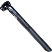 Black Pro Vibe Alloy Seatpost, 27.2mm diameter, 20mm setback, sleek design with subtle branding and adjustable clamp.