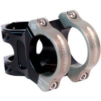 Renthal Apex 35 Stem, black and silver CNC 2014 alloy, +/-6° rise, 50mm length, 35mm clamp, two-piece bar design.
