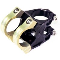 Black and gold Renthal Apex Stem, 40mm length, with dual bolt clamps and sleek, lightweight design.