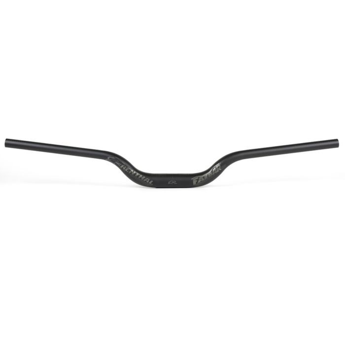 Black Renthal FatBar 35 V3 handlebar, made of aluminum, featuring a 60mm rise and 820mm width, designed for improved grip and control in cycling.