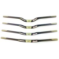 Renthal Fatbar Lite Carbon 35 Handlebar, black with gold accents, 20mm rise, 760mm width, 35mm clamp, UD carbon material.