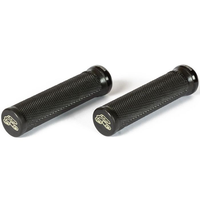 Black Renthal Single Collar Lock-on Grips featuring an ultratacky surface for enhanced grip, with a textured finish and a single collar design for secure attachment.