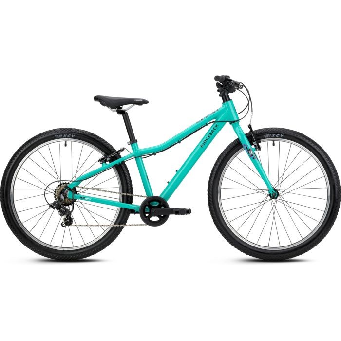 Mighty Mint Ridgeback 2026 MX24 kids bike featuring a lightweight frame, black tires, and a simple gear system, designed for young riders.