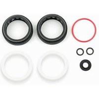 Black and white RockShox fork dust wiper kit with flangeless SKF seals and red and black O-rings.