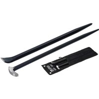 Black Roughneck Automotive Bar Set with two steel pry bars and a black storage pouch.