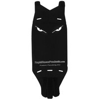 Black RRP Neoguard mudguard with white evil eye design and pointed top edges.